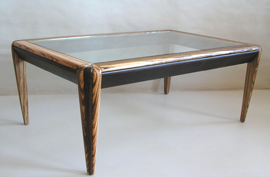 exotic wood glass table