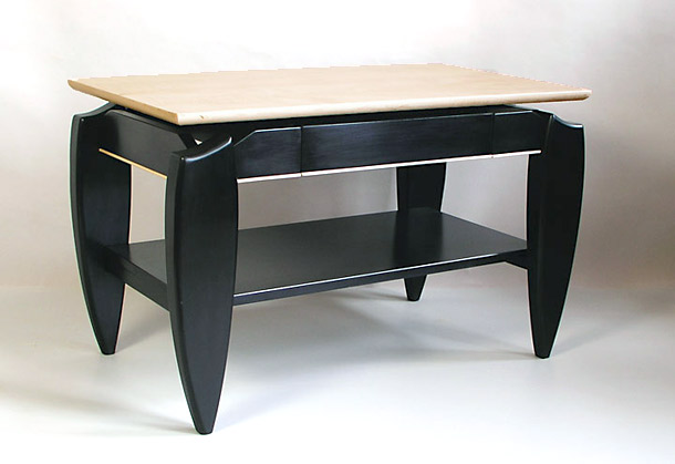 black lacquered television table