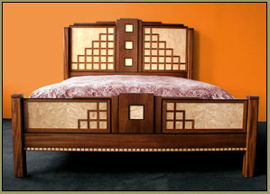 handmade art deco bed